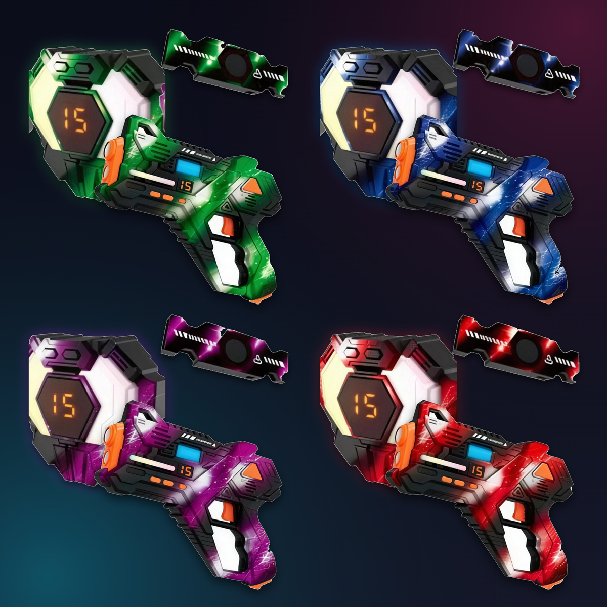 BEAMBLITZ Squad set: 4 blasters, 4 chest targets and 4 back sensors